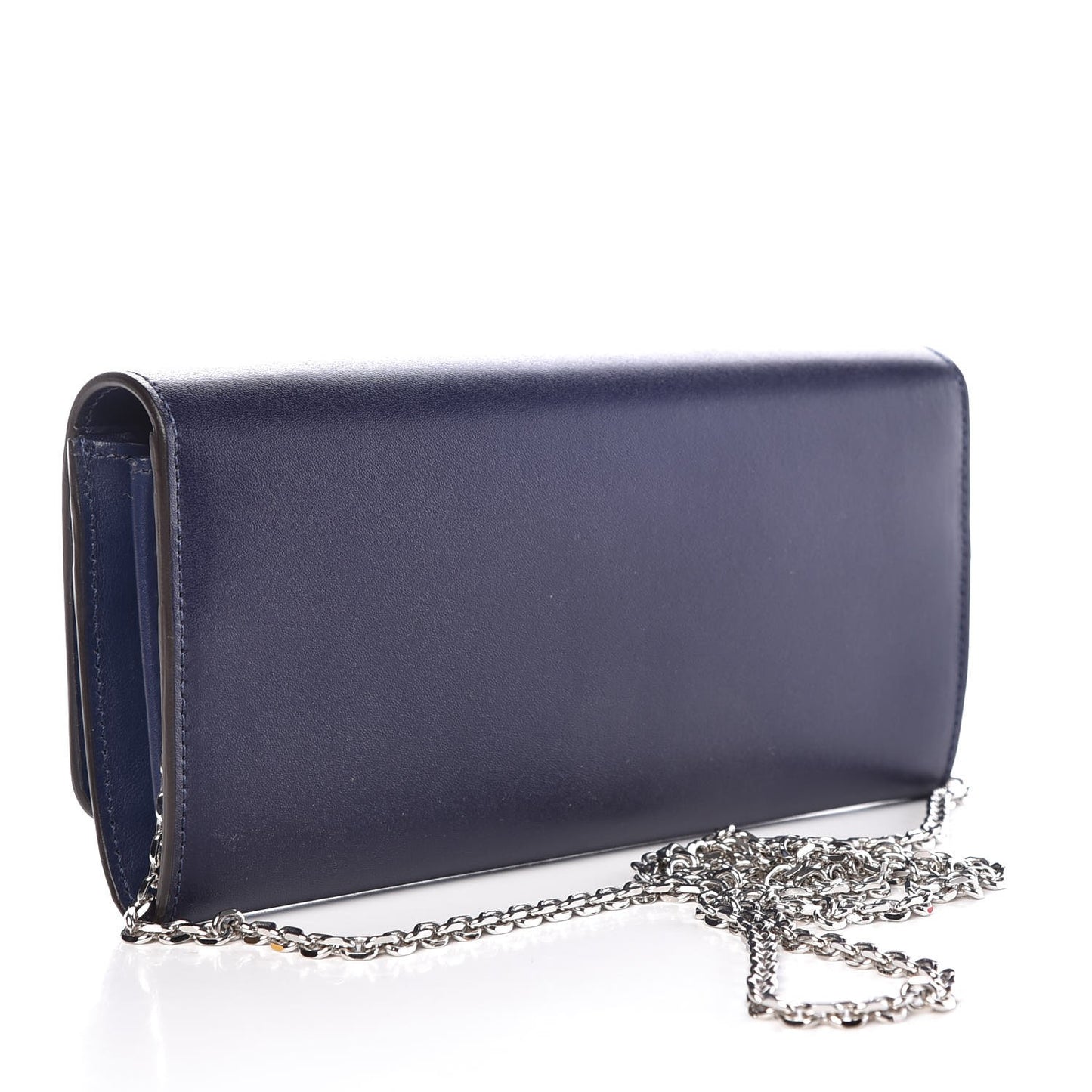 Vitello Liberty Studded Continental Wallet On Chain Blueberry Multicolor