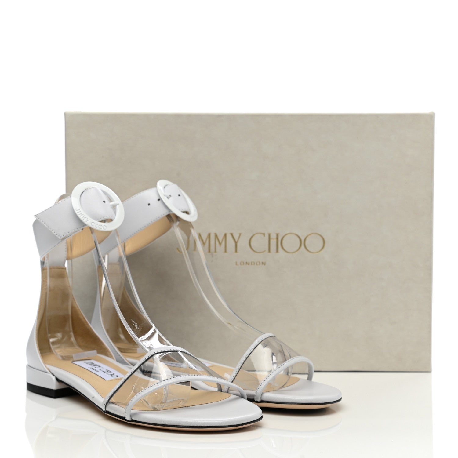 Jimmy Choo Calfskin Sandals 35.5 White 11 of 11