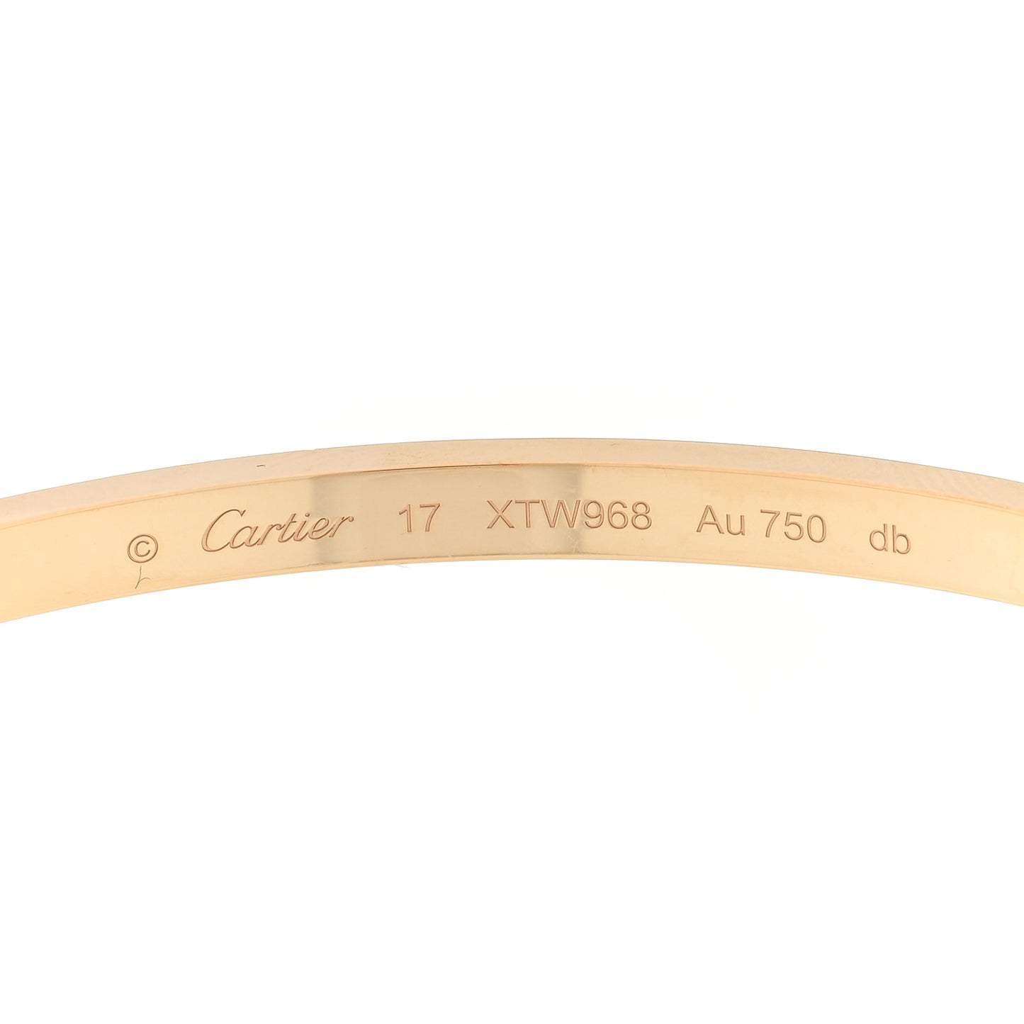 18K Yellow Gold Small LOVE Bracelet 17