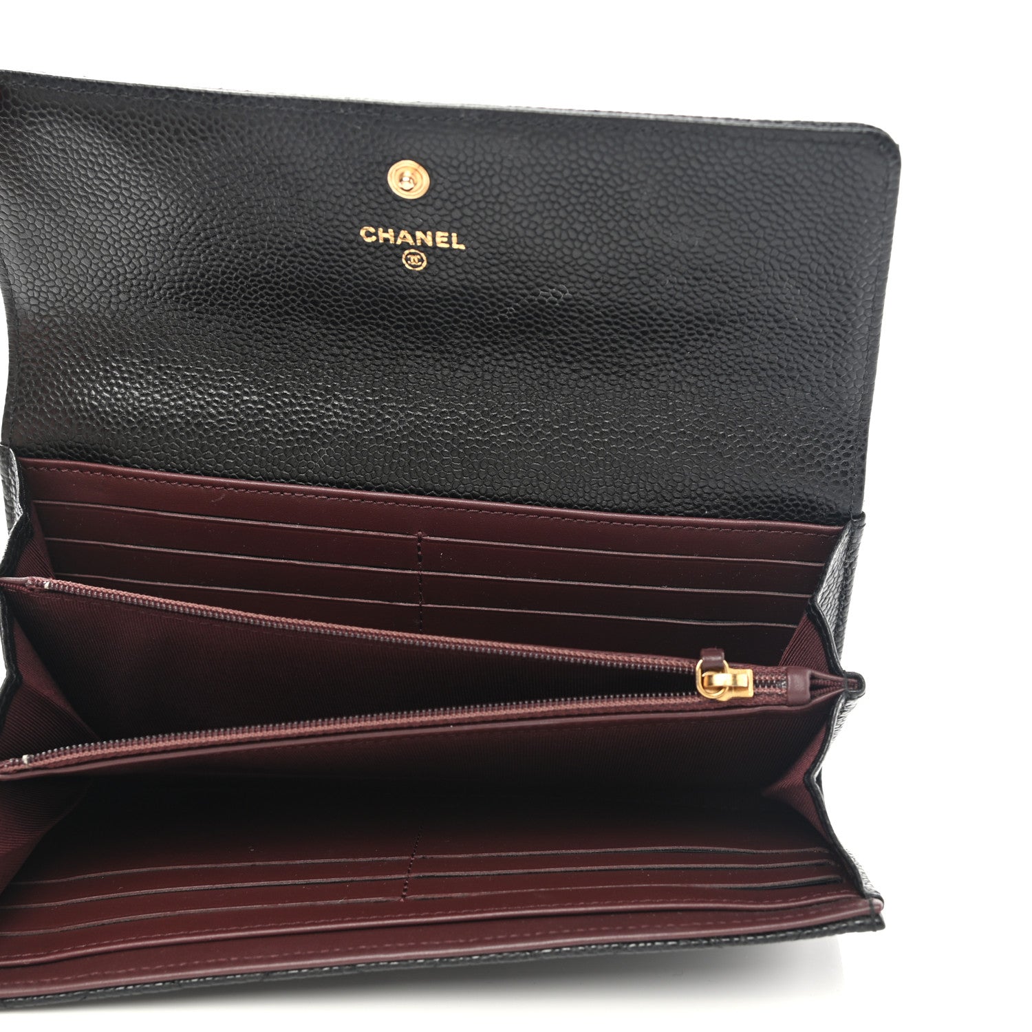 Chanel Caviar Quilted Large Gusset Flap Wallet Black 5 of 9