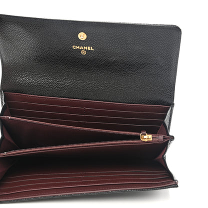 Chanel Caviar Quilted Large Gusset Flap Wallet Black 5 of 9