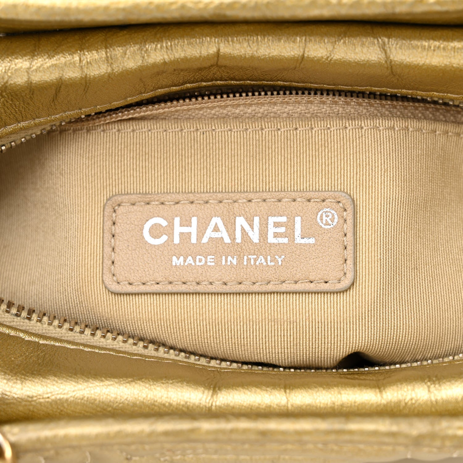 Chanel Metallic Aged Calfskin CC Quilted Small Gabrielle Hobo Gold 6 of 14