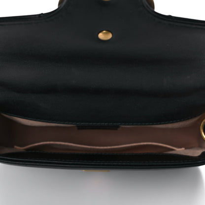 Gucci Calfskin Matelasse Mini GG Marmont Top Handle Shoulder Bag Black 5 of 11