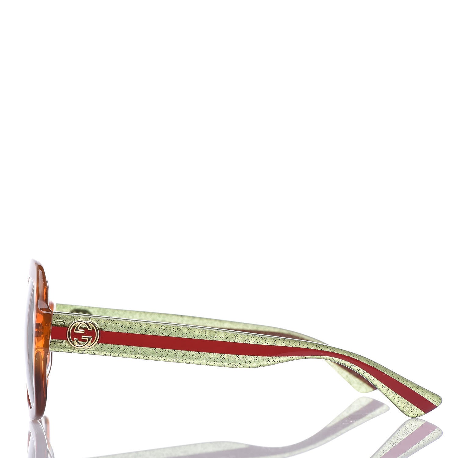 Gucci Oversize Square Web GG 0036S Sunglasses Tortoise 2 of 7