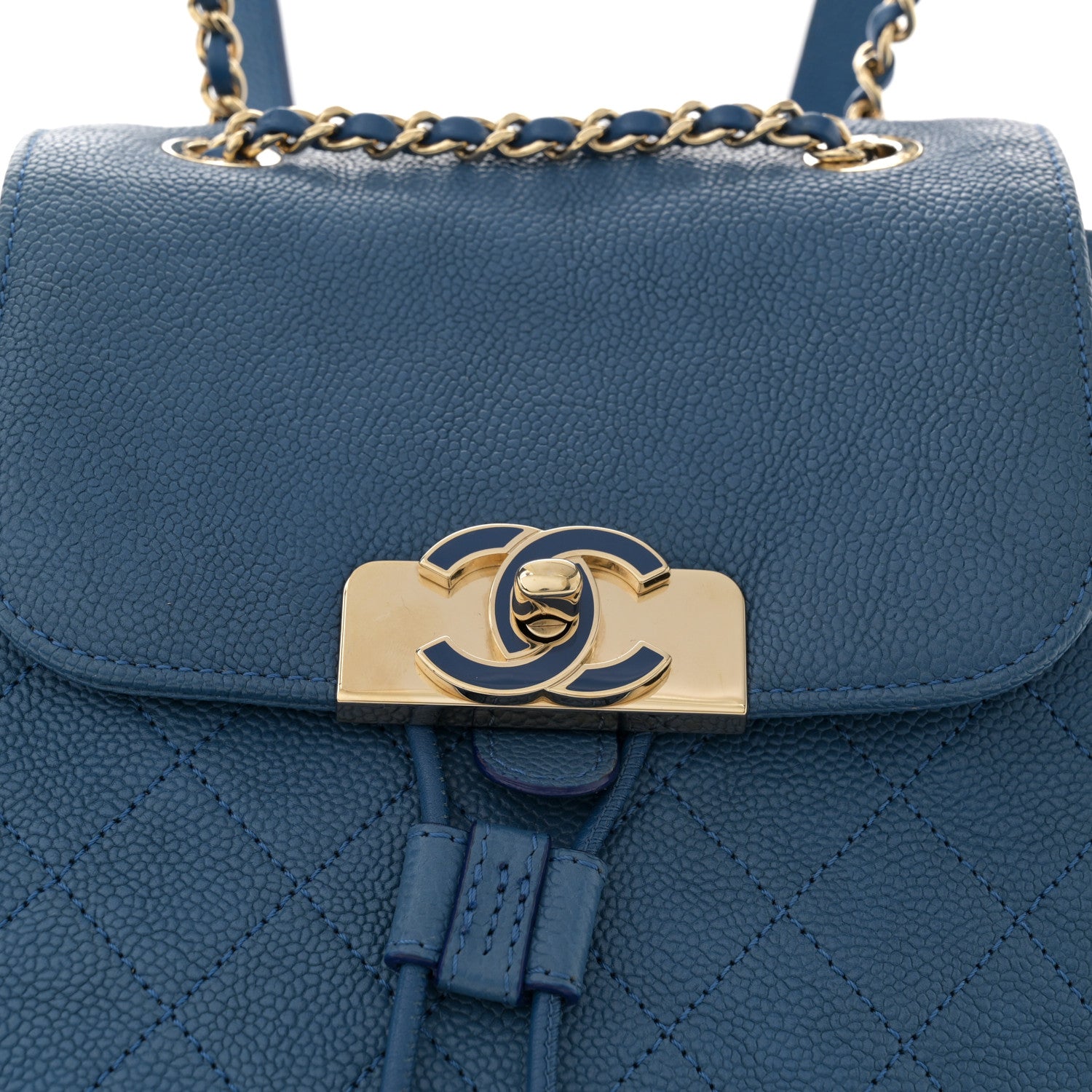 Chanel Caviar Quilted Backpack Blue 8 of 11