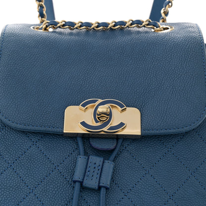 Chanel Caviar Quilted Backpack Blue 8 of 11