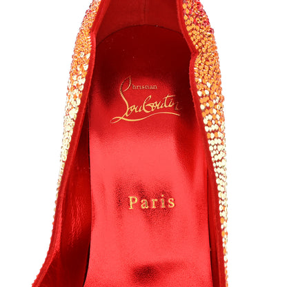 Christian Louboutin Suede Burma Strass Degrade Hot Chick 100 Pumps 39 Loubi Red Multicolor 7 of 9