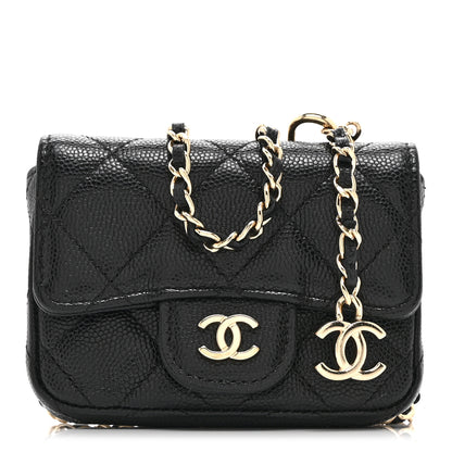 Chanel Caviar Quilted Mini Chain Belt Bag Black 1 of 11