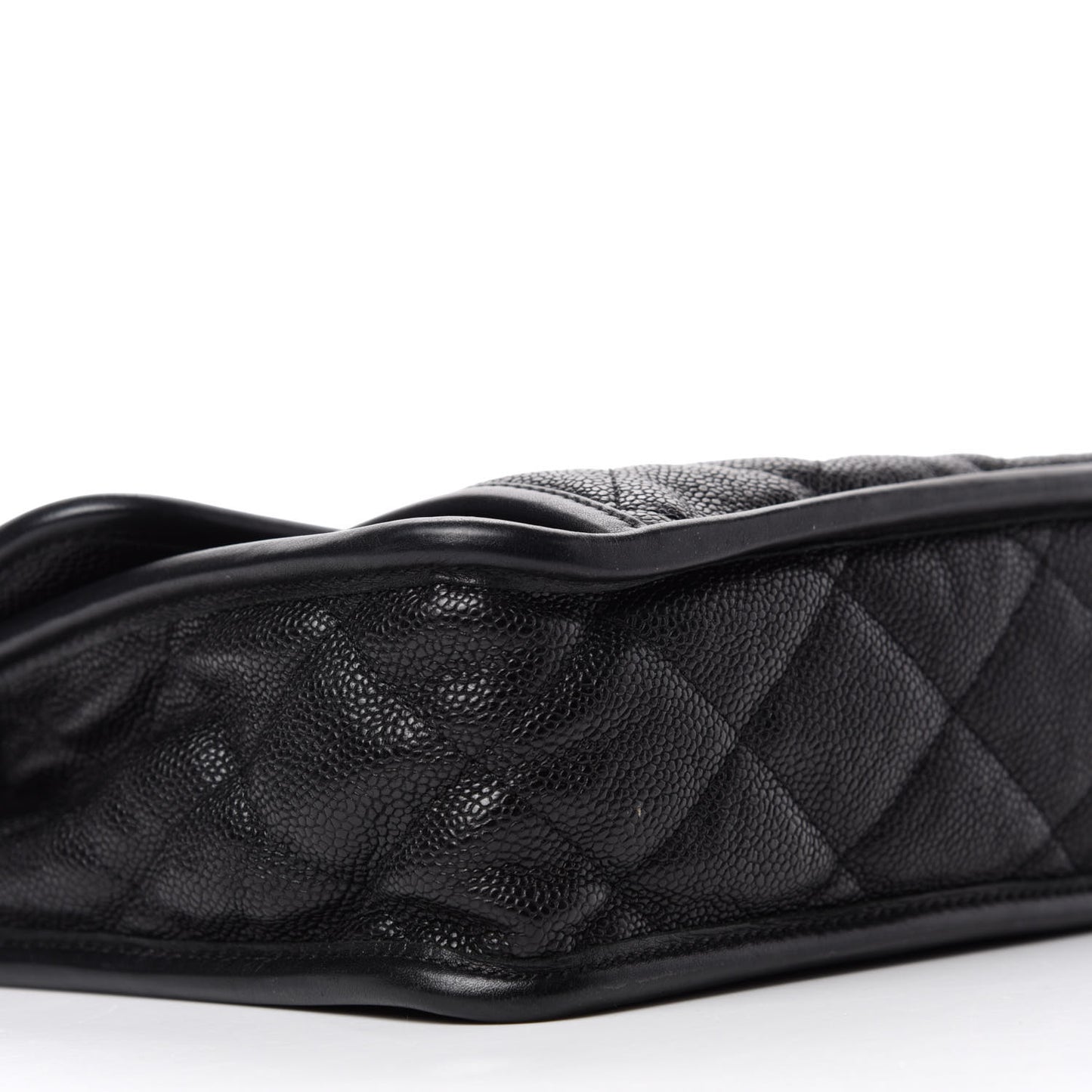 Caviar Quilted Large French Riviera Flap Black