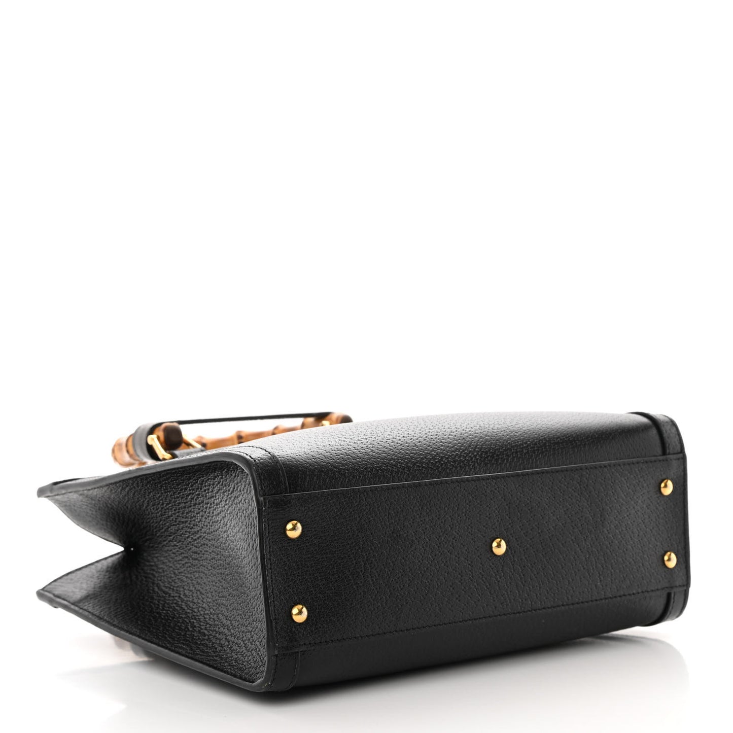 Textured Dollar Calfskin Web Small Diana Tote Bag Black Dusty Grey