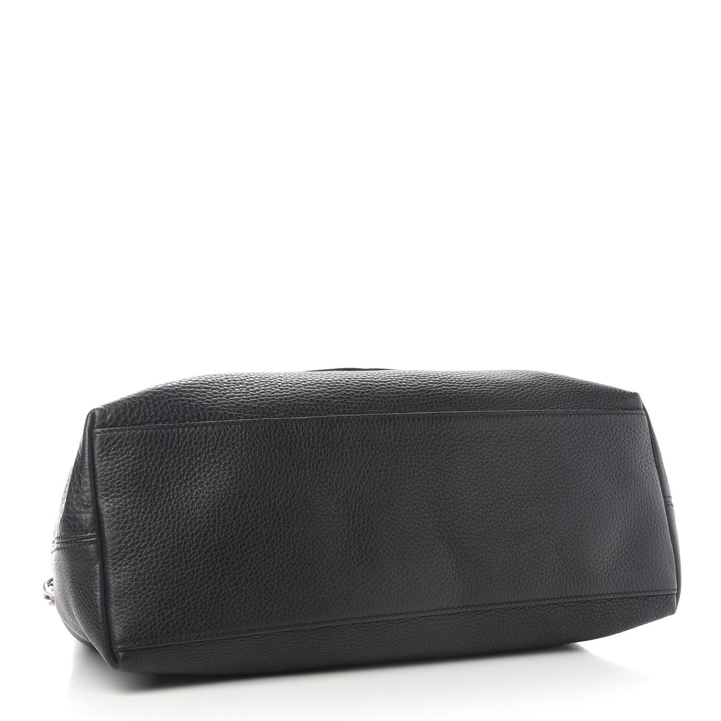 Pebbled Calfskin Studded Medium Soho Chain Shoulder Bag Black