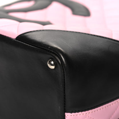 Chanel Calfskin Quilted Medium Cambon Tote Pink Black 10 of 13
