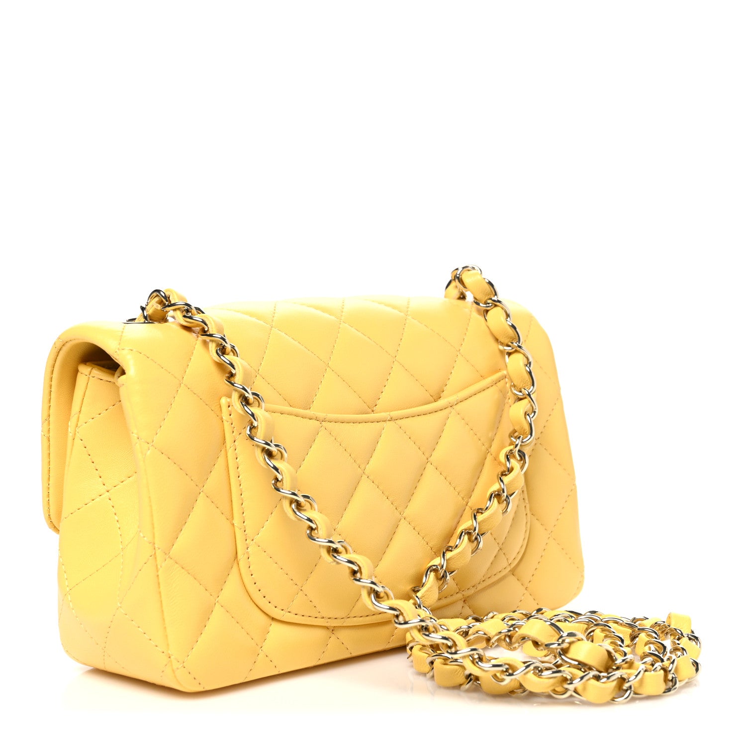 Chanel Lambskin Quilted Mini Rectangular Flap Yellow 3 of 11