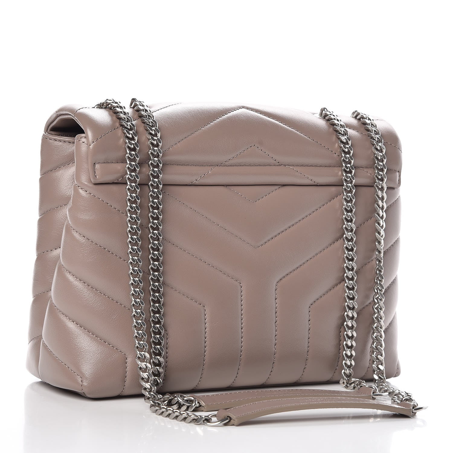 Saint Laurent Calfskin Y Quilted Monogram Small Loulou Chain Satchel Mink 4 of 11
