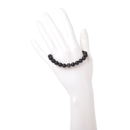 David Yurman Sterling Silver Black Diamond Onyx 8mm Spiritual Beads Bracelet 2 of 7