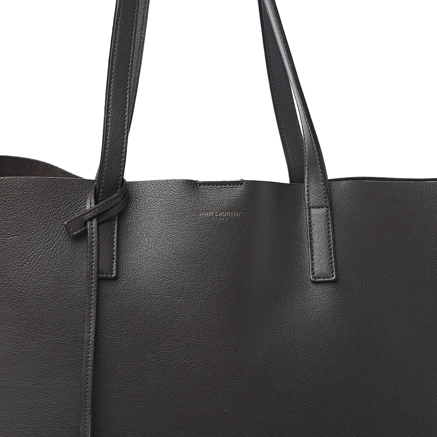 Saint Laurent Calfskin Large Shopping Tote Dark Grey 10 of 10