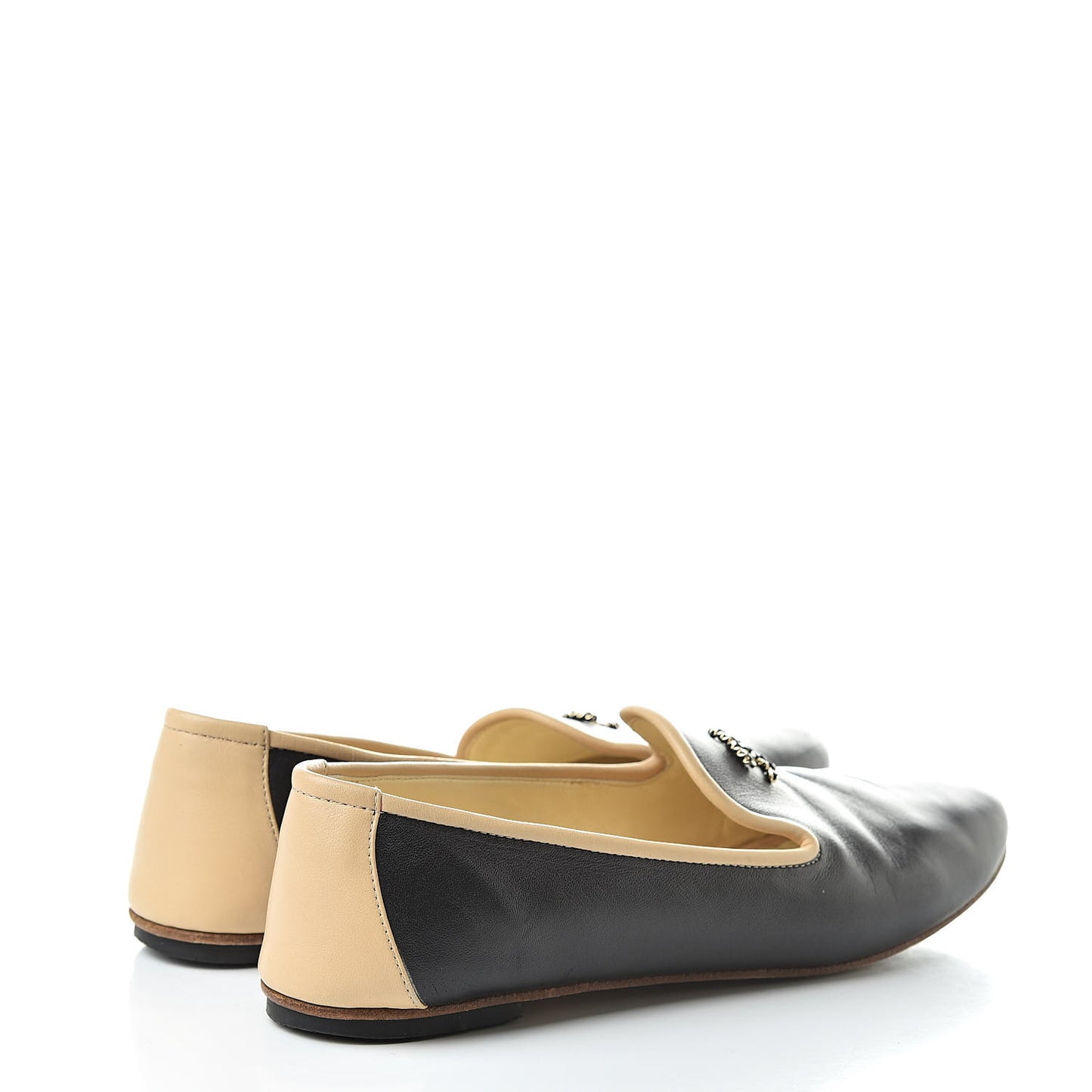 Lambskin CC Chain Loafers 37 Black
