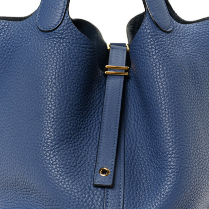 Hermes Taurillon Clemence Picotin Lock 22 MM Bleu Brighton 8 of 10