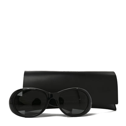 Saint Laurent Acetate Oval Sunglasses SL736 Black 8 of 8