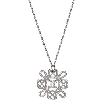 Chanel Crystal Strass Necklace Silver 1 of 5