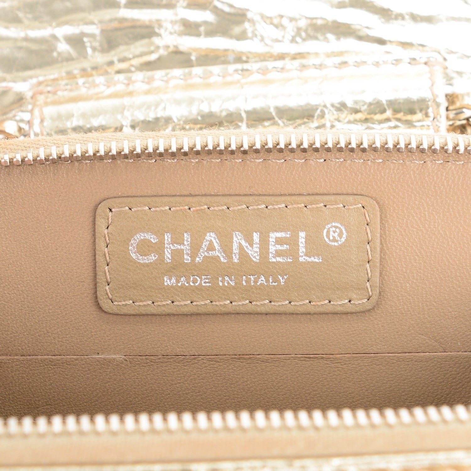 Chanel Crackled Calfskin Quilted Mini Crossbody Flap Gold 6 of 7