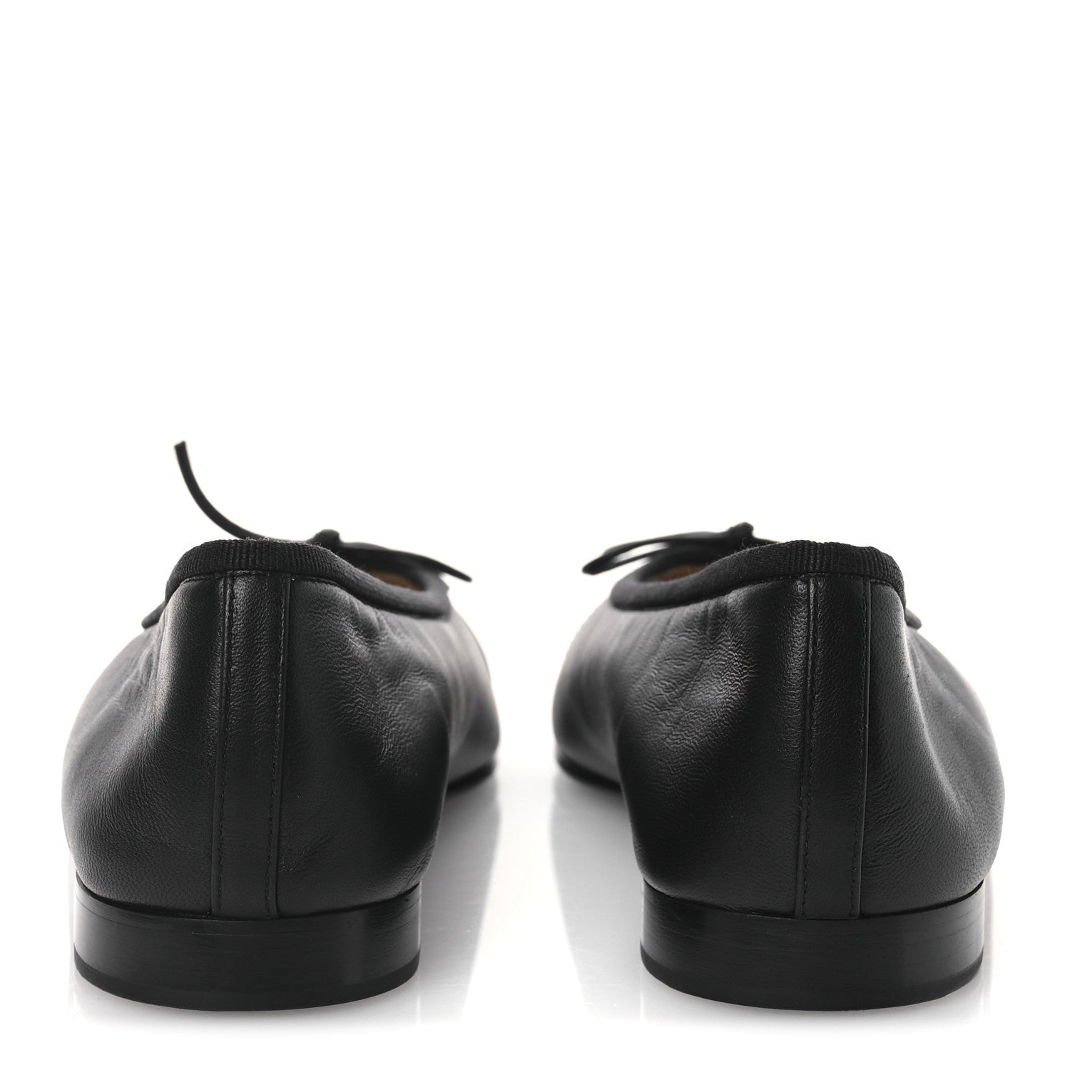 Chanel Lambskin Patent Cap Toe Ballerina Flats 38 Black 6 of 11