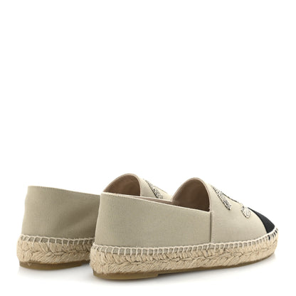 Chanel Canvas Grosgrain CC Espadrilles 39 Light Green Black 5 of 10