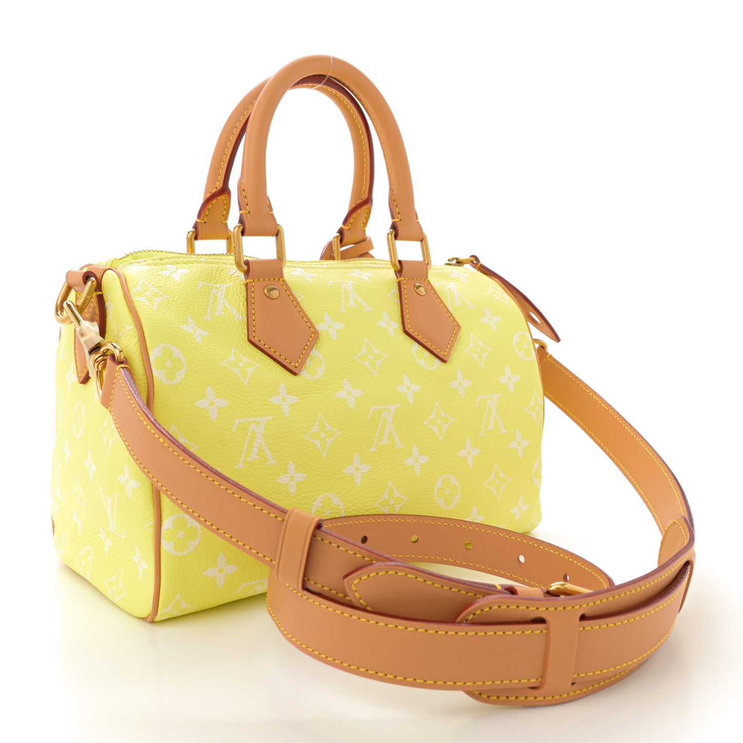 Calfskin Monogram Speedy P9 Bandouliere 25 Lemonade Yellow