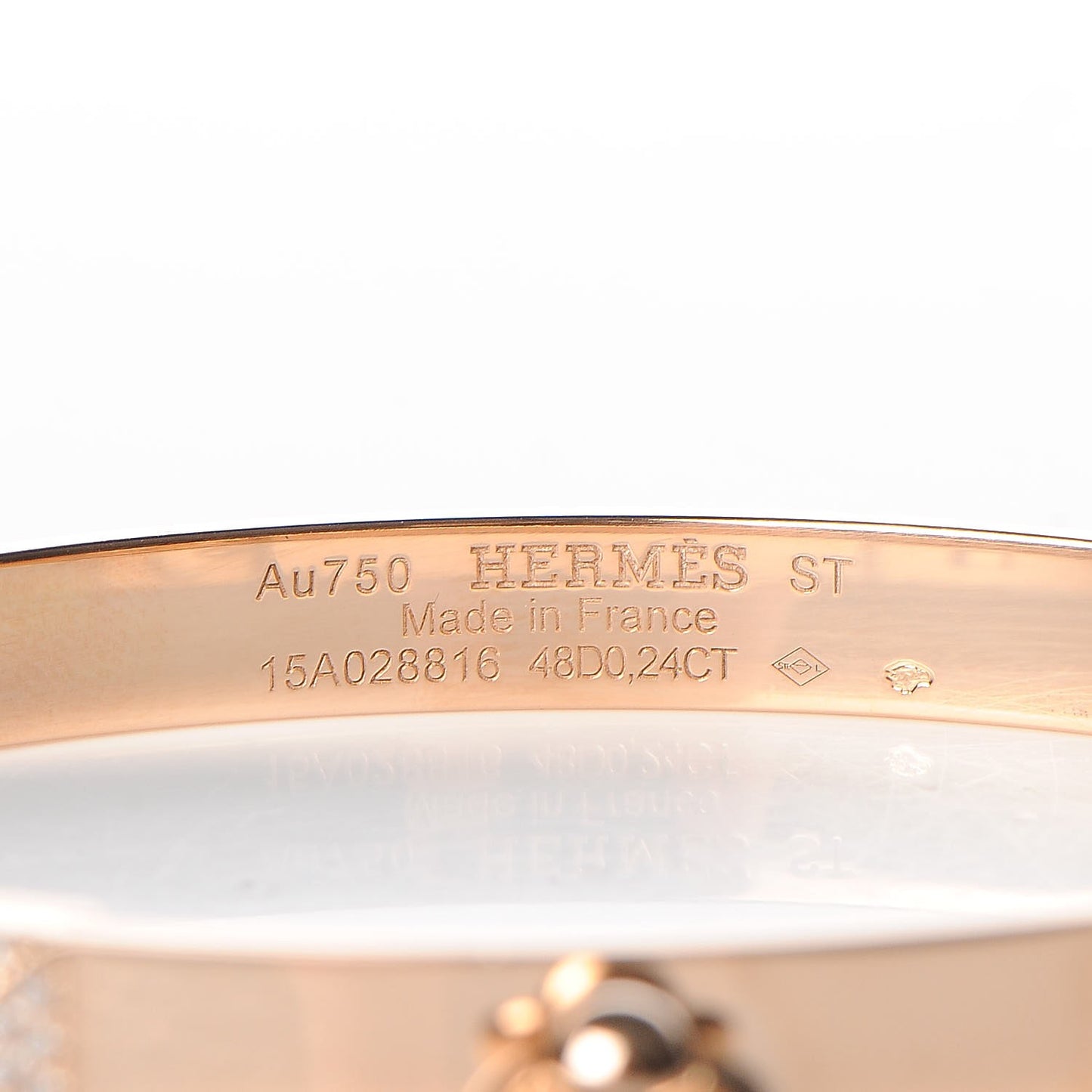 18K Rose Gold Diamond PM Collier De Chien Bracelet ST