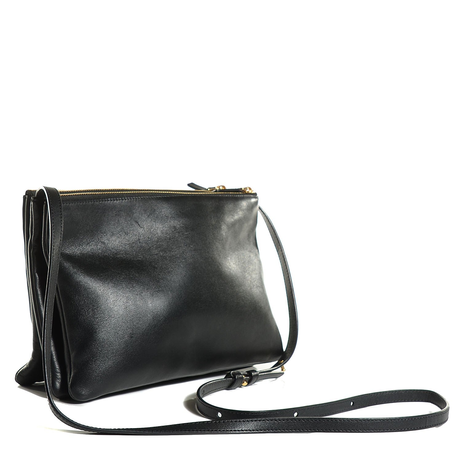 Celine Lambskin Large Trio Crossbody Bag Black 3 of 10
