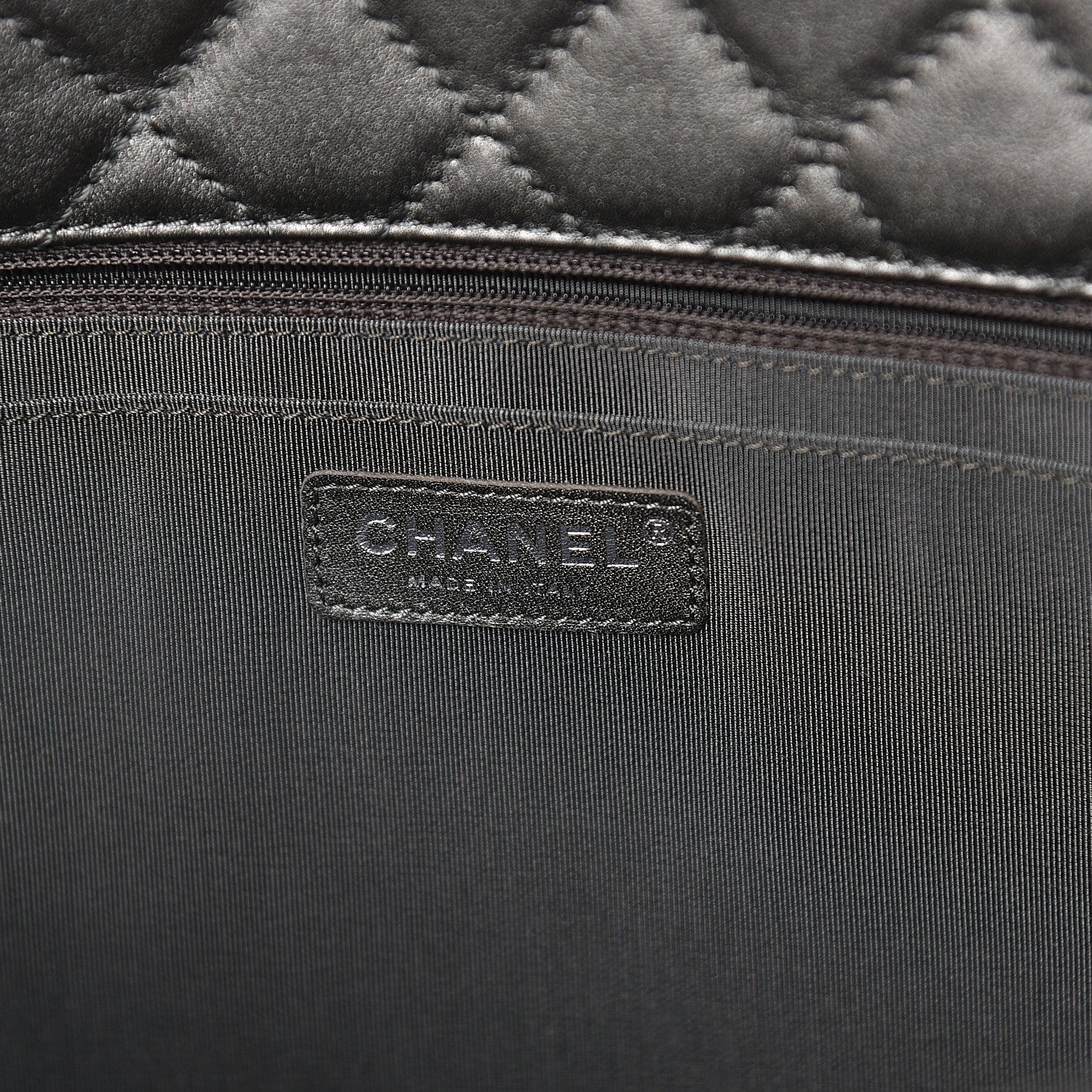 Chanel Metallic Calfskin Quilted Small XXL Travel Flap Bag Dark Silver 5 of 9