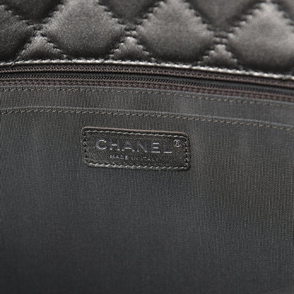 Chanel Metallic Calfskin Quilted Small XXL Travel Flap Bag Dark Silver 5 of 9