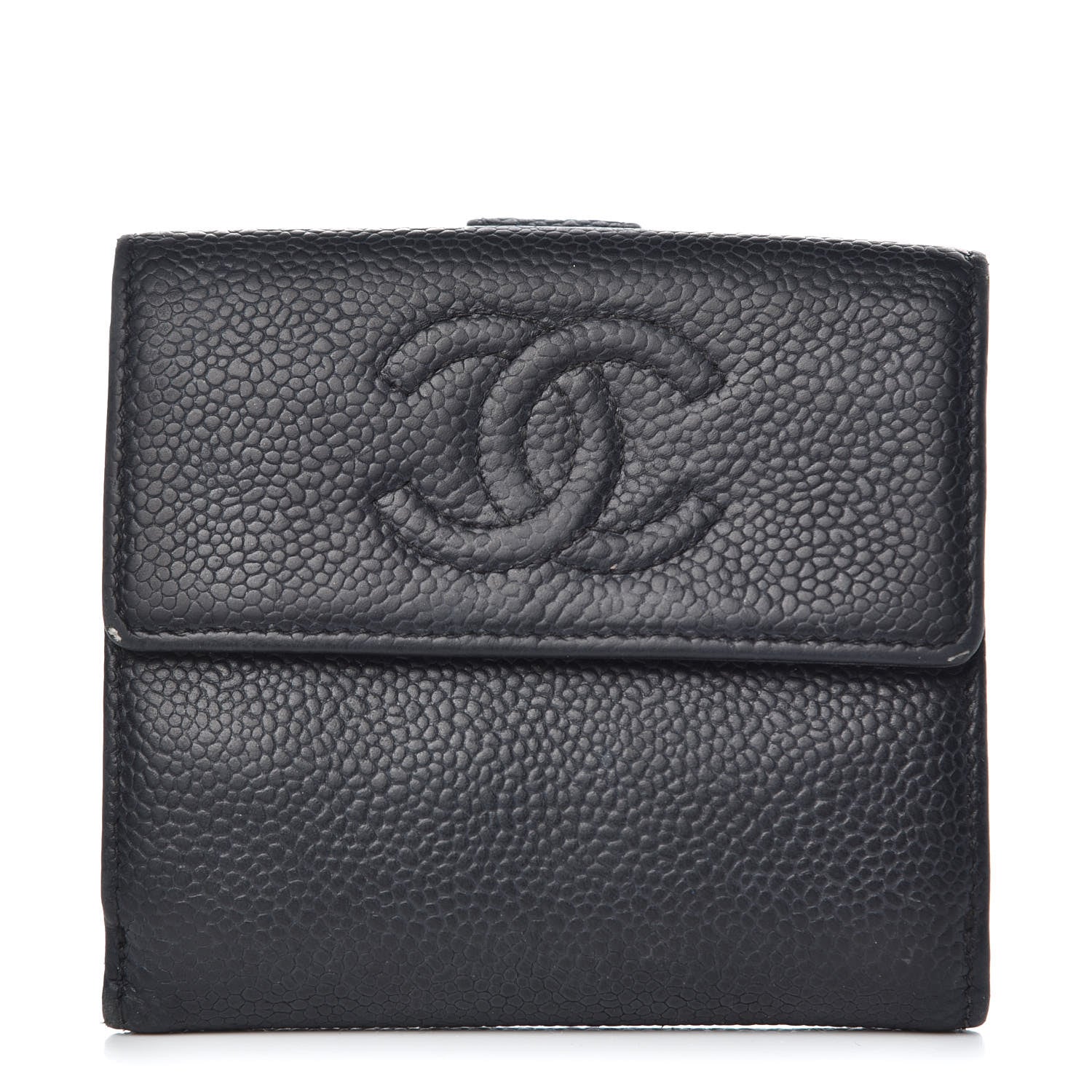 Chanel Caviar Timeless CC Compact French Wallet Black 1 of 14