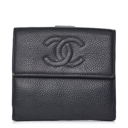 Chanel Caviar Timeless CC Compact French Wallet Black 1 of 14