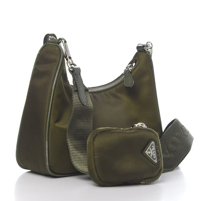 Prada Tessuto Nylon Saffiano Re-Edition 2005 Shoulder Bag Mimetico 4 of 12