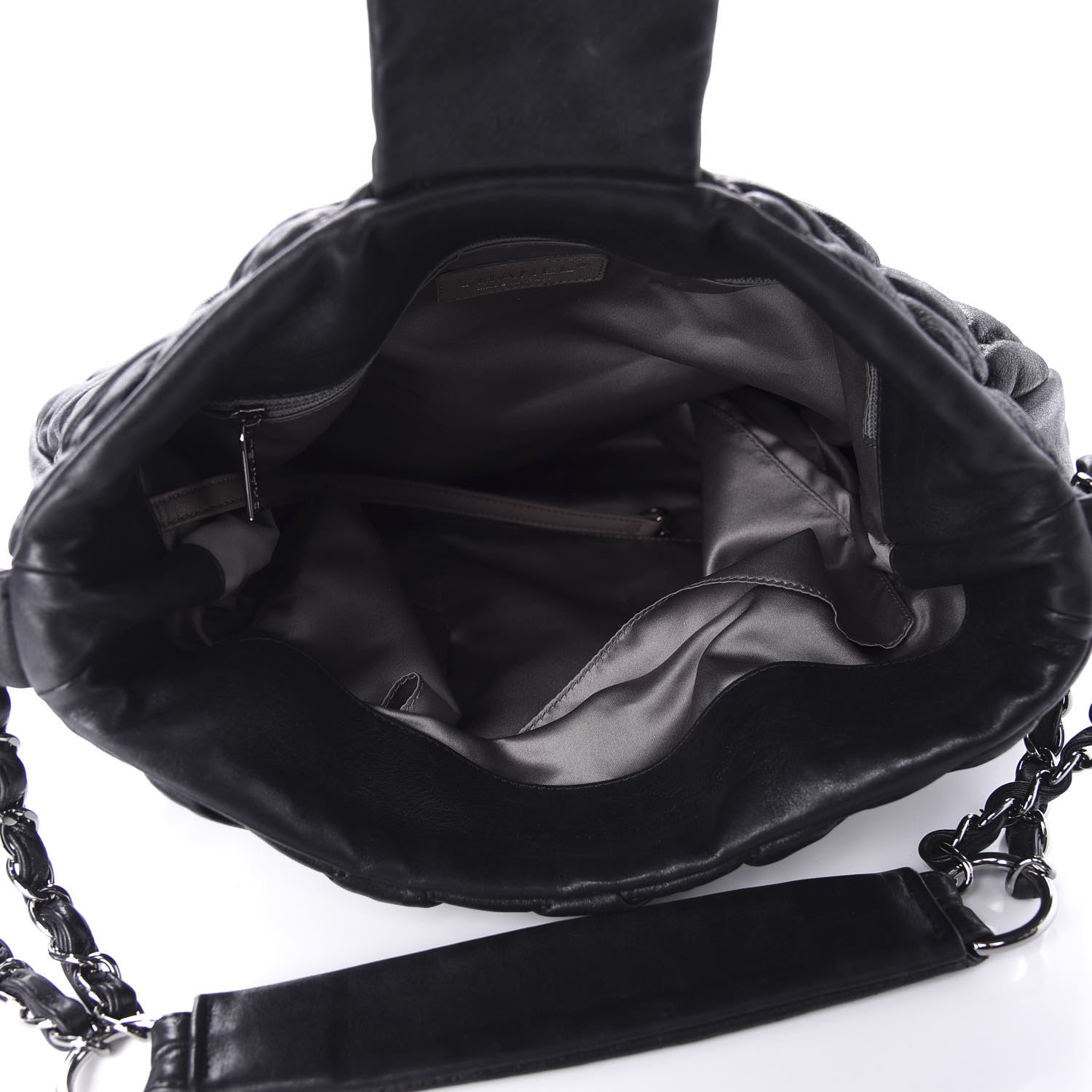 Chanel Iridescent Calfskin Bubble Quilt Hobo Black 5 of 10