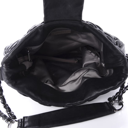 Chanel Iridescent Calfskin Bubble Quilt Hobo Black 5 of 10