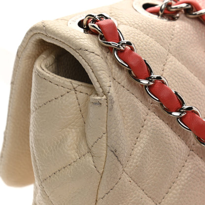 Chanel Caviar Quilted Ombre Medium Single Flap White Rose Pink 13 of 13