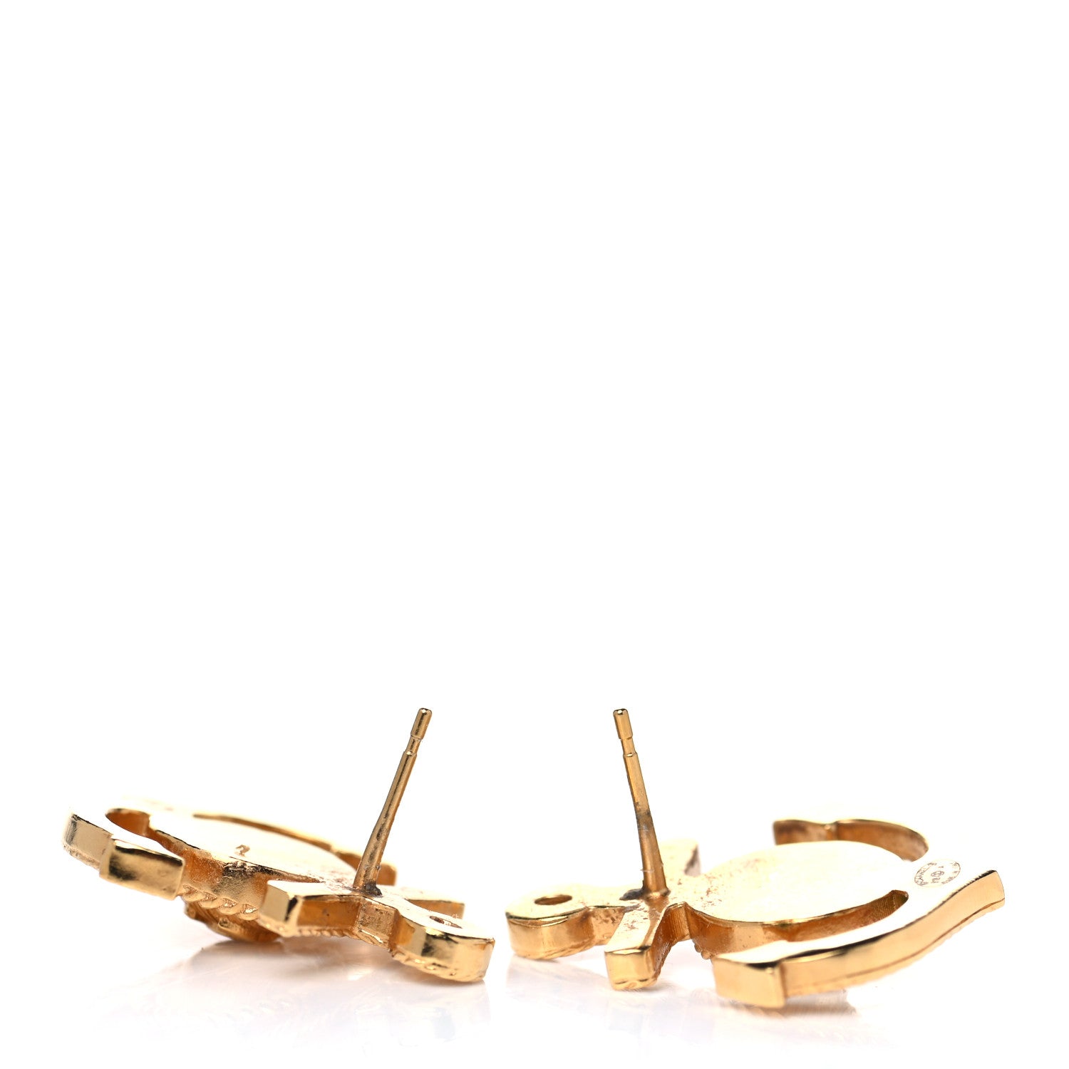 Chanel Metal Anchor CC Earrings Gold 4 of 7
