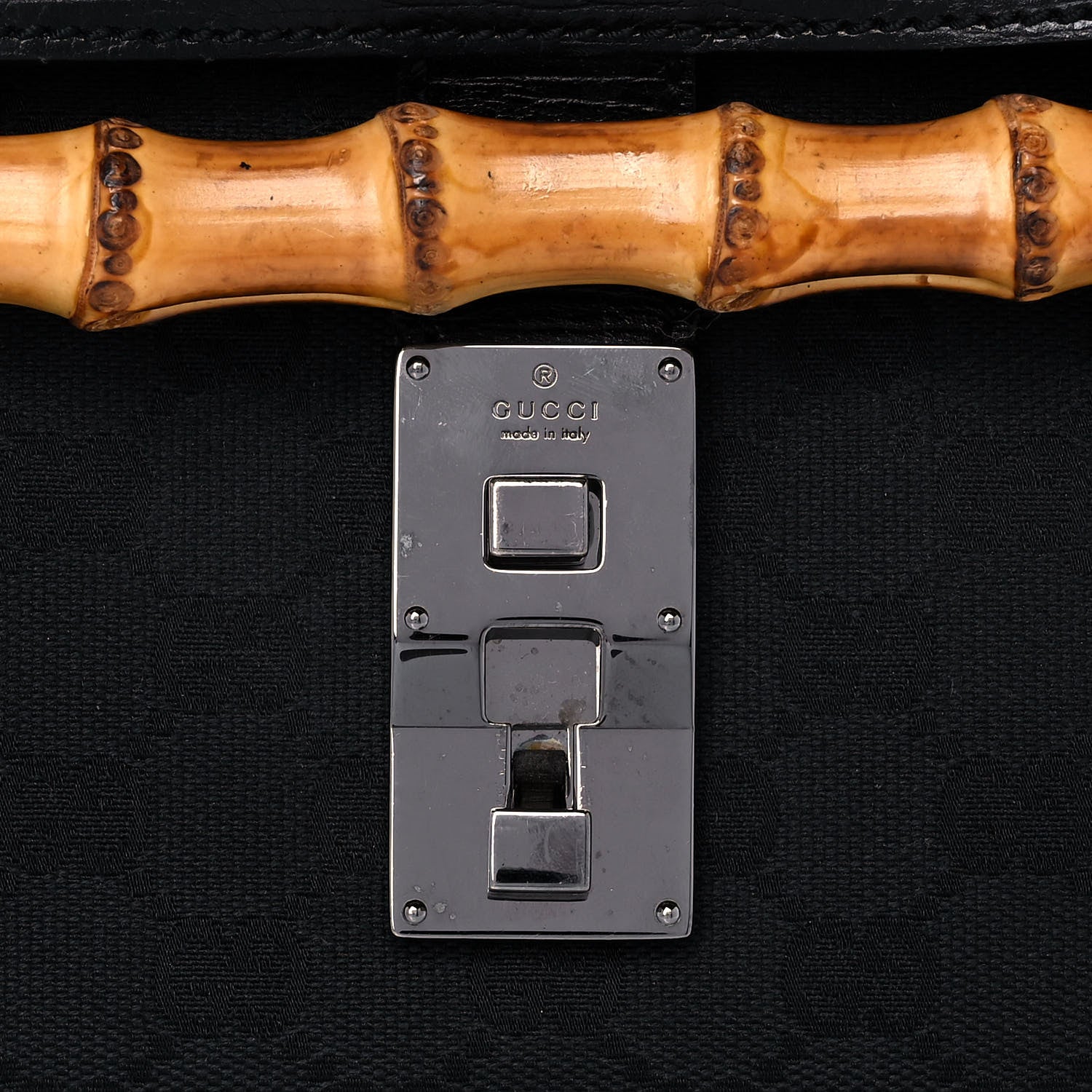 Gucci Monogram Bamboo Bullet Bag Black 8 of 16