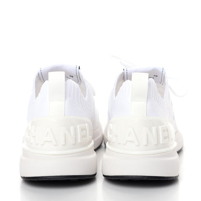 Chanel Fabric Logo Sneakers 38 White 7 of 10