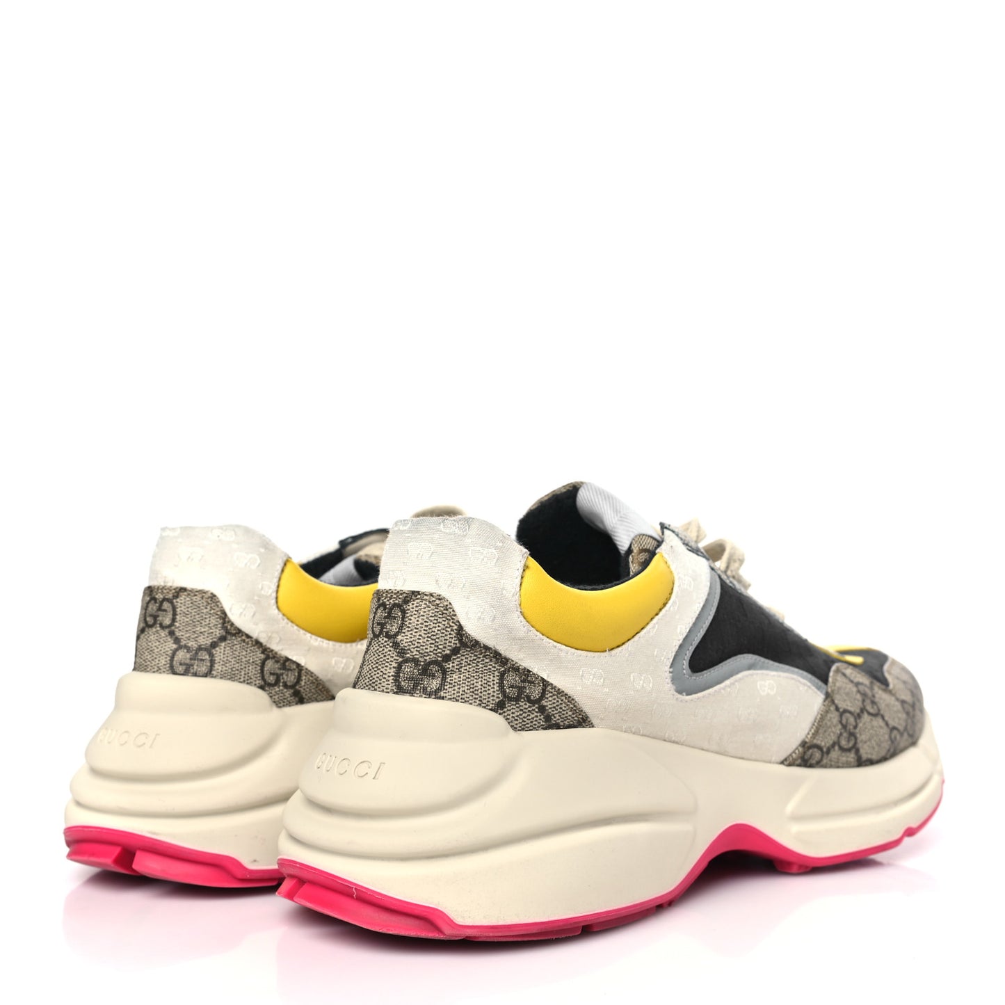 GG Supreme Monogram Mix Monogram Mens Rhyton Sneakers 10.5 London Blue Beige Sun Yellow