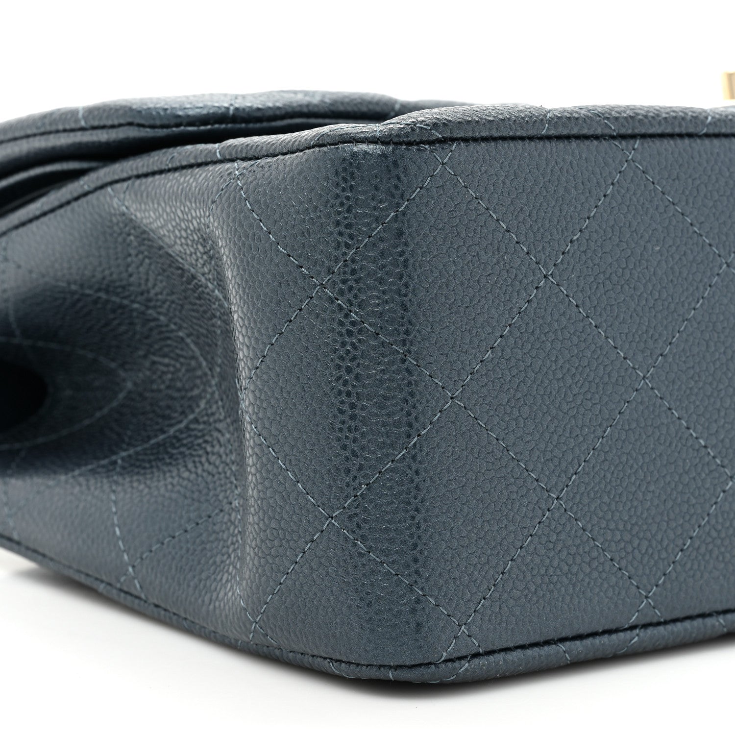 Chanel Metallic Caviar Quilted Jumbo Double Flap Dark Blue 10 of 10