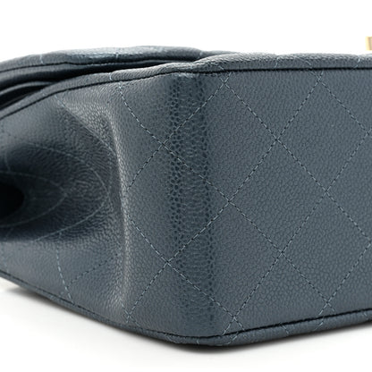 Chanel Metallic Caviar Quilted Jumbo Double Flap Dark Blue 10 of 10