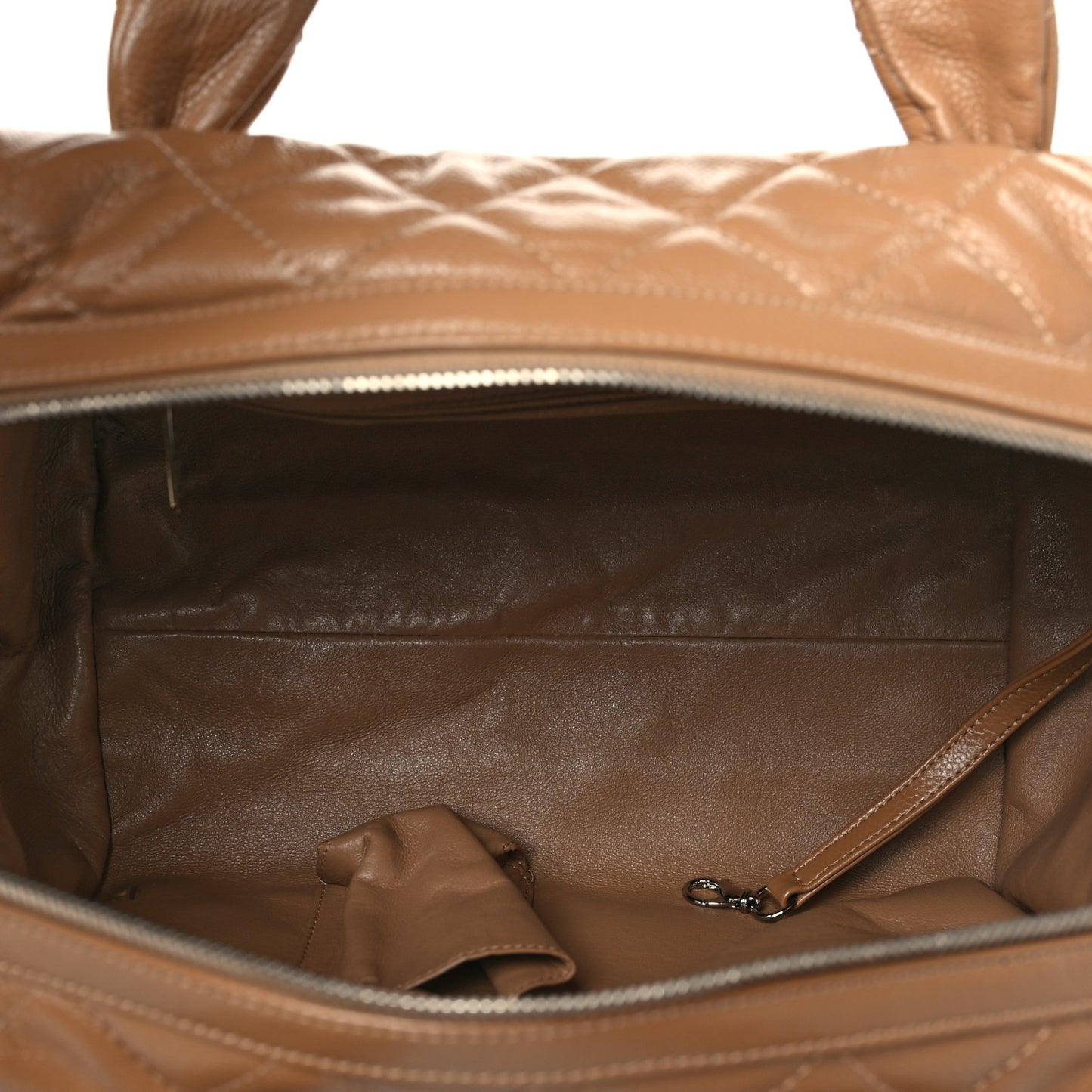Caviar Quilted CC Timeless Bowler Dark Beige
