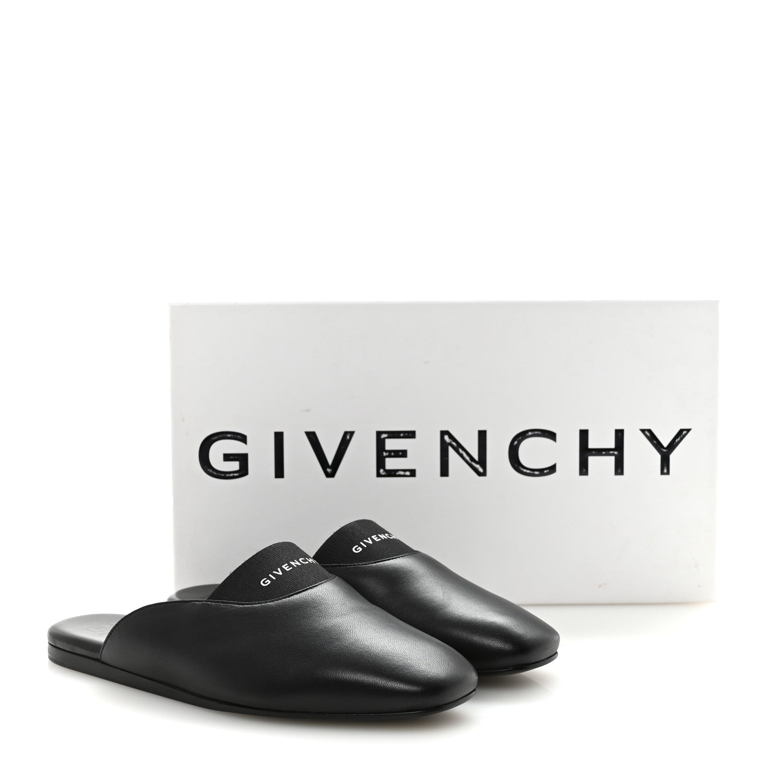 Givenchy Calfskin Dune Bedford Logo Mule Slides 35.5 Black 9 of 9