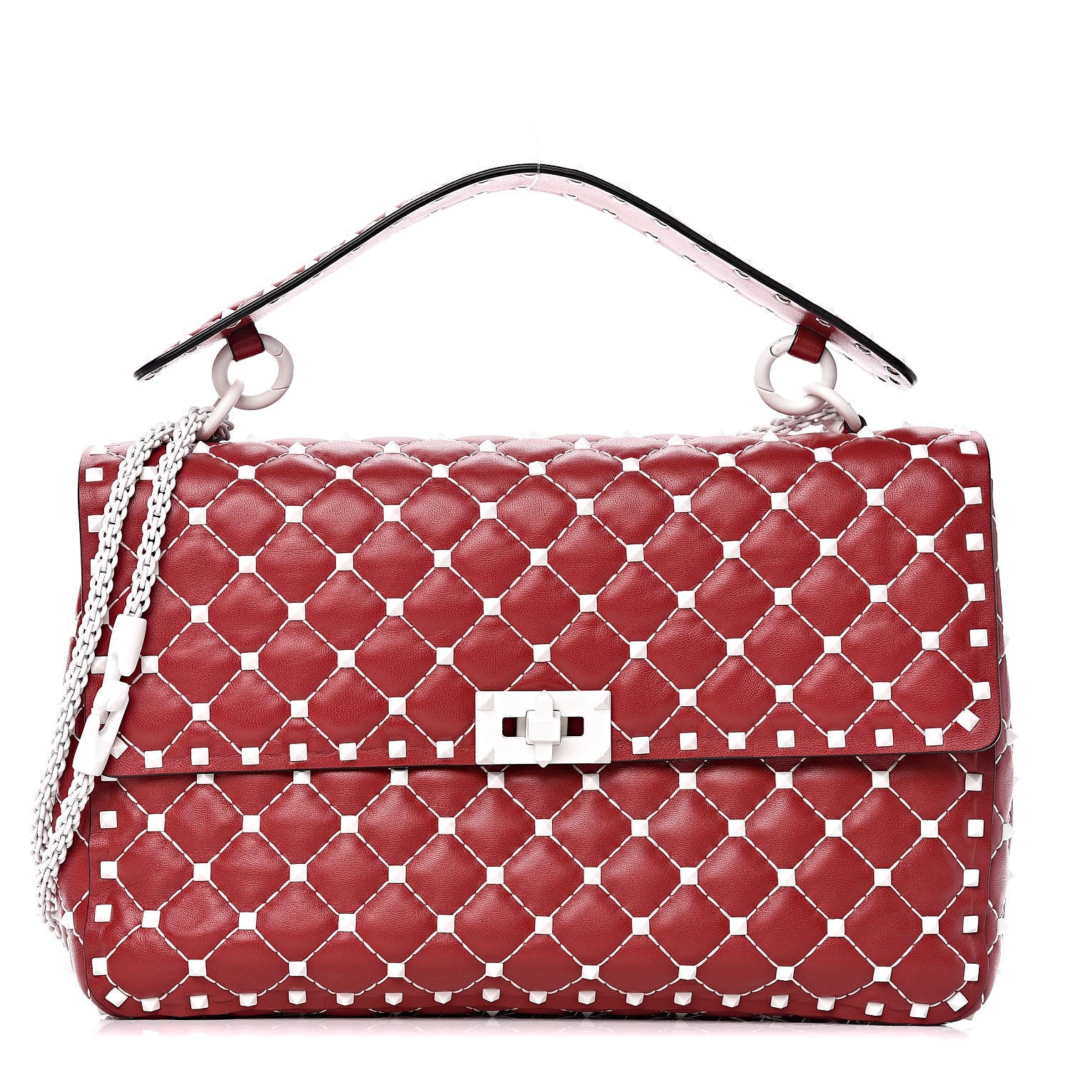 Valentino Garavani Lambskin Large Free Rockstud Spike Shoulder Bag Rosso Valentino 1 of 9