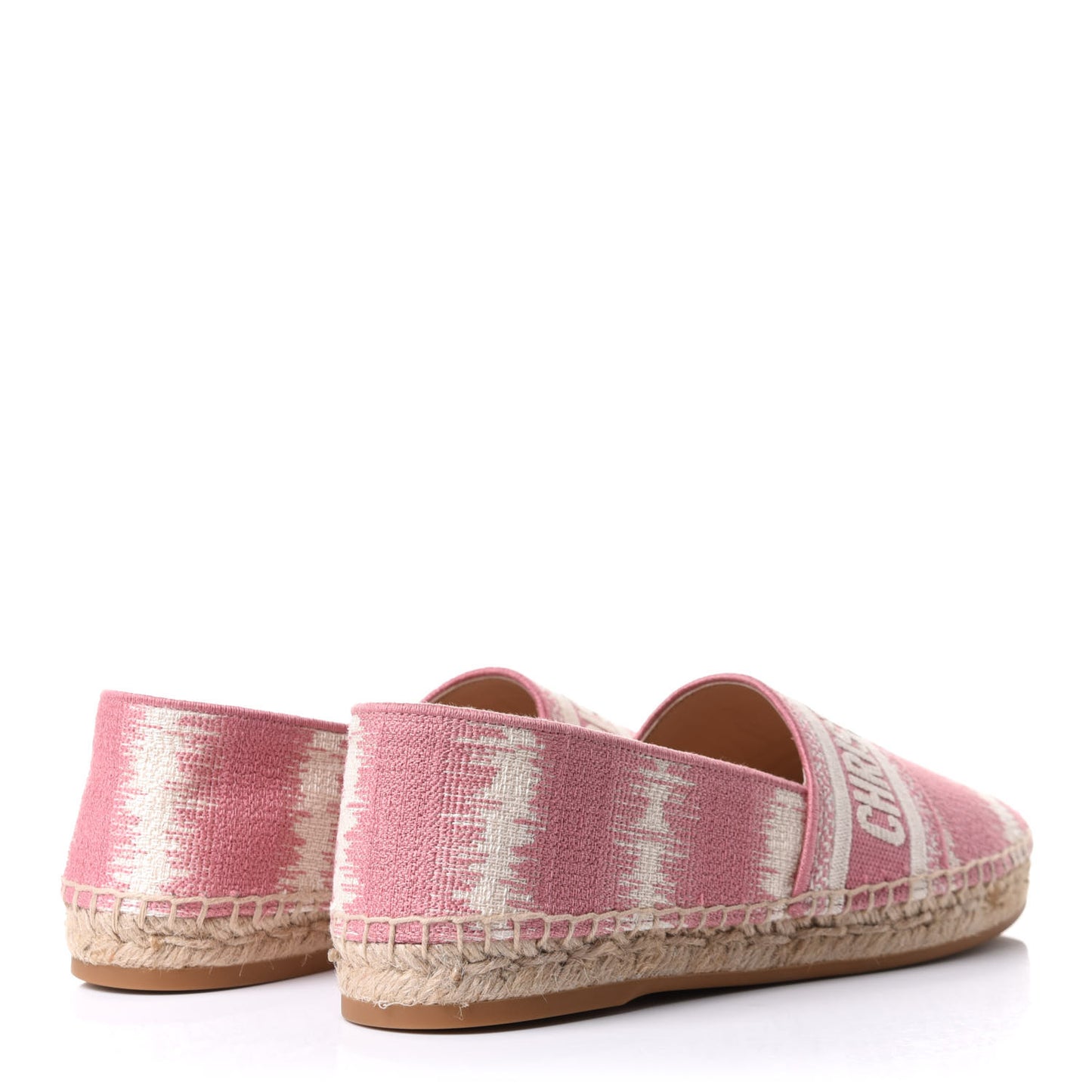 Cotton Embroidered D-Stripes Granville Espadrille 37 Deep Nude