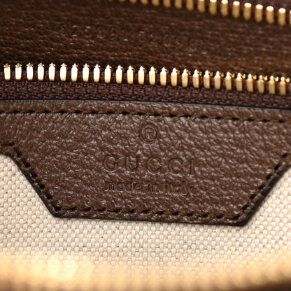 Gucci Monogram Jumbo GG Textured Dollar Calfskin Web Messenger Shoulder Bag Camel Ebony New Acero 6 of 10