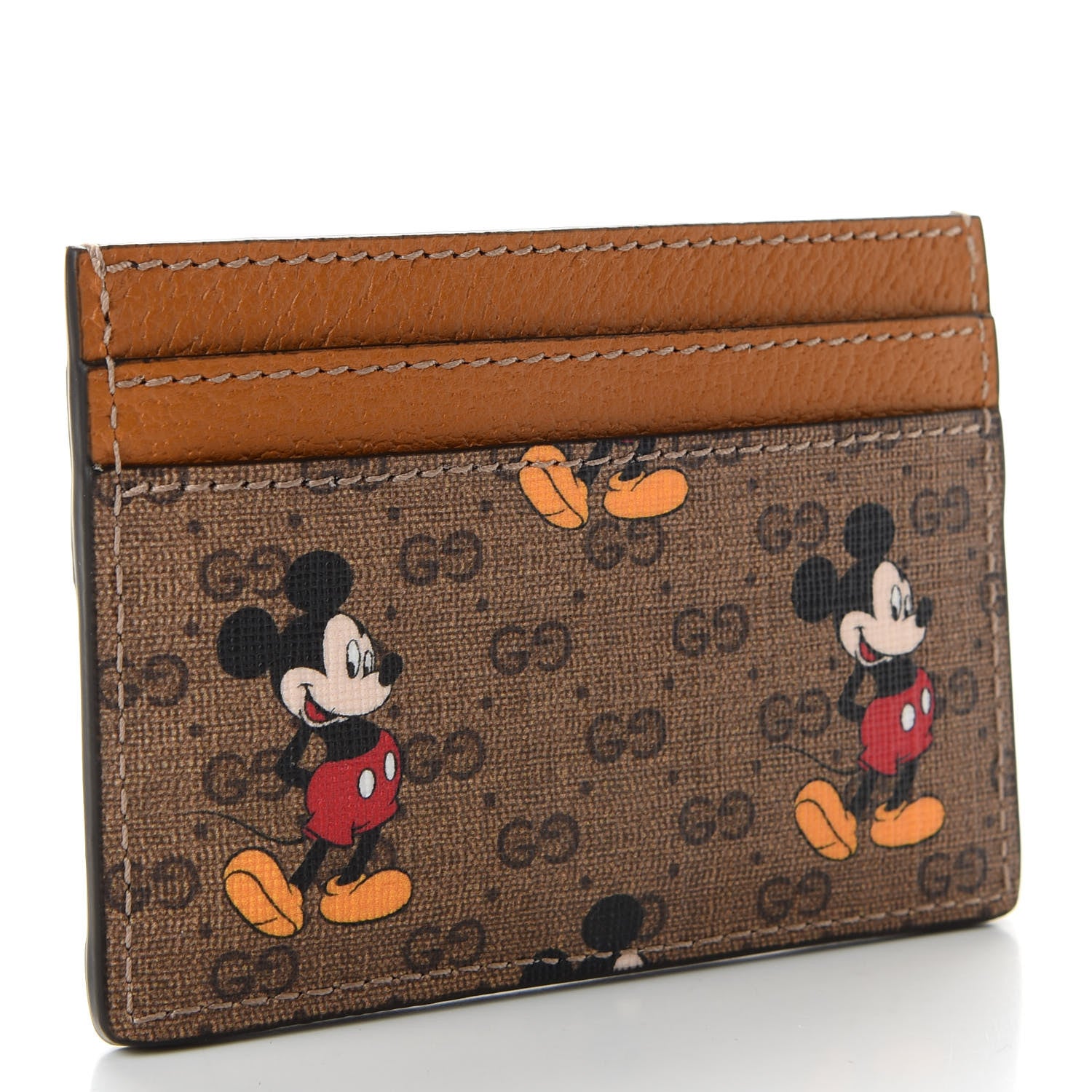 Gucci X DISNEY Mini Vintage GG Supreme Monogram Mickey Mouse Card Holder Beige Vintage Sun Oil 3 of 7
